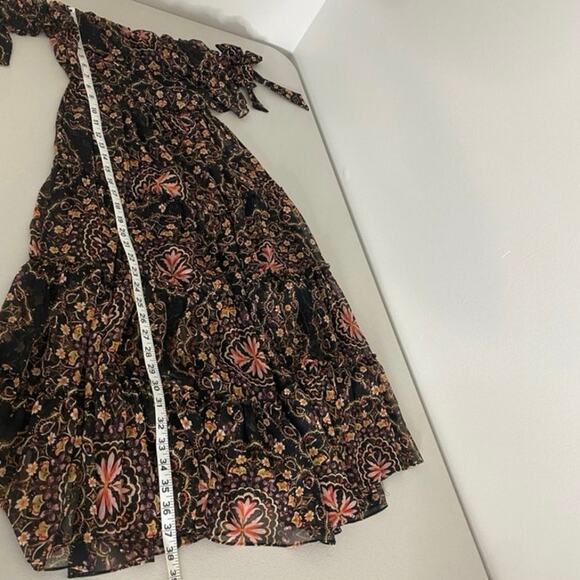 Misa Los Angeles Black Multi Floral Off-the-Shoulder Ruffle Midi Micaela Dress - Picture 12 of 12